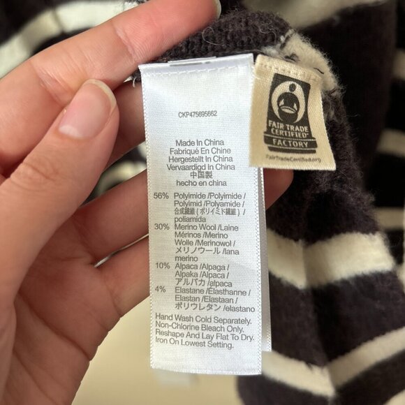 Madewell Alpaca Merino Wool Supersoft Striped Walker Open-Front Cardigan - Picture 10 of 13